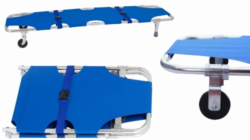 Nosze ratunkowe niebieskie – składane, z regulowanymi pasami, do transportu w trudnych warunkach